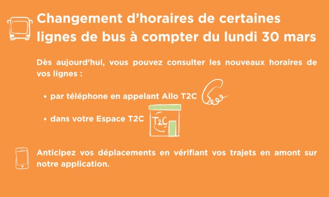 Changement d'horaires