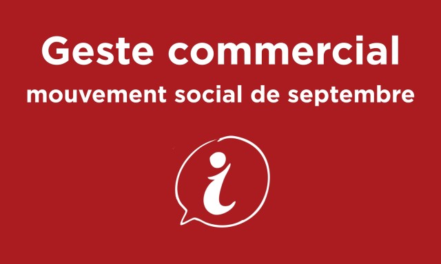 Geste commercial mouvement social de septembre